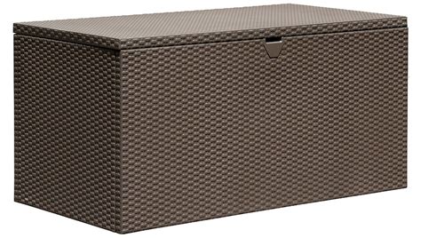 spacemaker basket weave metal deck box|Arrow Spacemaker Steel Deck Box, Espresso, 134 1/2.